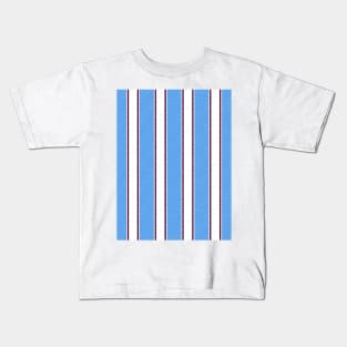 Hearts Retro Sky Blue, White and Maroon Stripes Away 1996 Kids T-Shirt